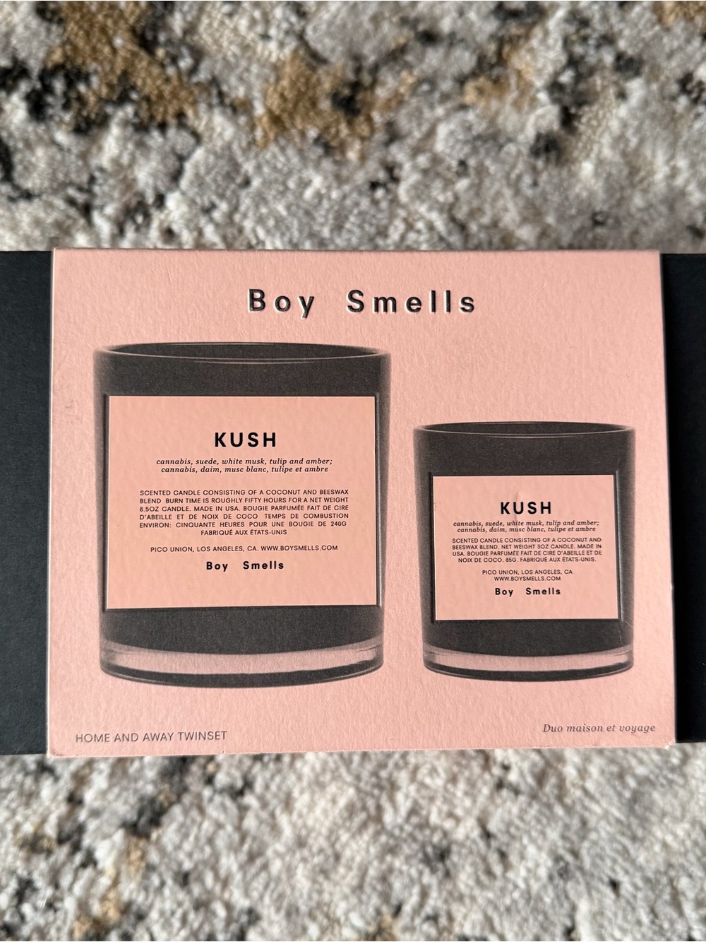 Boy Smells Kush Scented Candle Set in Pink
